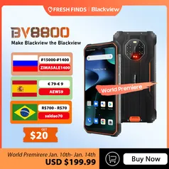 Blackview bv8800 smartphone áspero 90hz exibir 8gb + 128gb helio g96 android 11 8380mah