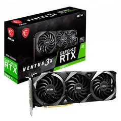 Placa de Vídeo MSI NVIDIA GeForce RTX 3060 Ti Ventus 3X OC, 8GB, LHR, DLSS, Ray Tracing