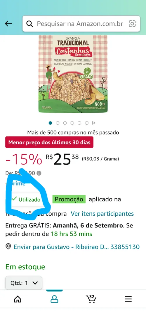 Imagem na descrição da promoção