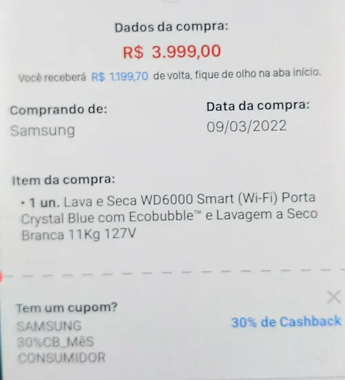 Imagem na descrição da promoção