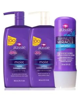 Kit Aussie shampoo + condicionador 865ml + Máscara 236ml