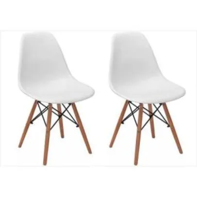Conjunto 2 Cadeiras Eiffel Eames Dsw Branca | R$184,50