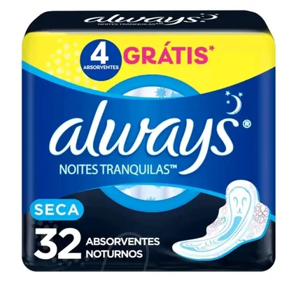 Absorvente noturno Always  - Leve 3 Pague 2 | 32uni R$12,13