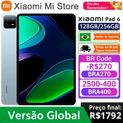 [Do Brasil] Tablet Xiaomi Pad 6 256GB / 8gb