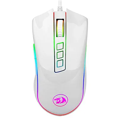 Mouse Gamer Redragon Cobra, RGB, 7 Botões, 12400DPI, Lunar White