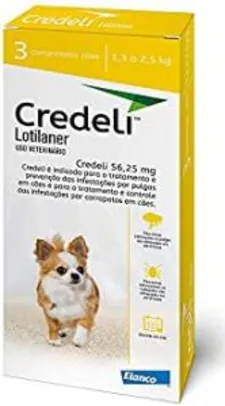 [Prime] Antipulgas Credeli Cães Pequenos 3 Comprimidos, 56,25mg | R$ 43
