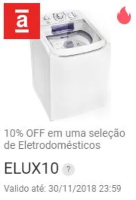 10% OFF em uma seleção de Eletrodomésticos