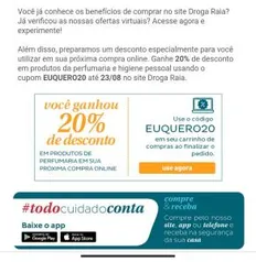 20% OFF na Droga Raia