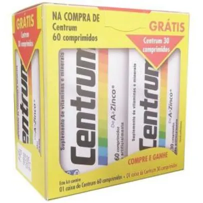 Centrum C/ 60 Comprimidos +grátis Centrum C/ 30 Comprimidos por R$ 90