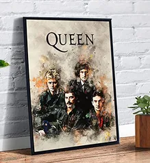 Quadro decorativo emoldurado Queen Banda De Rock Famosa Arte