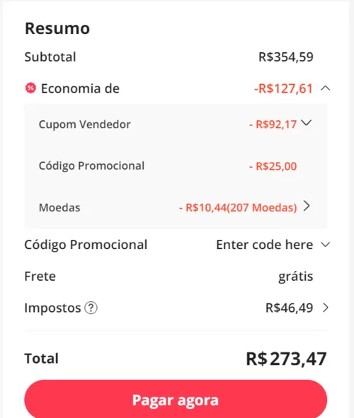 Imagem na descrição da promoção