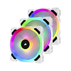 Kit 3x Cooler Fan PWM LL120 LED RGB + Controladora, Corsair, CO-9050092-WW, Branco, 120 mm