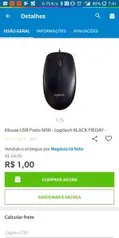 [BUG] Mouse USB Preto M90 - Logitech - R$1