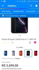 iPhone XR Apple 128GB Preto 6,1” 12MP iOS | R$3549