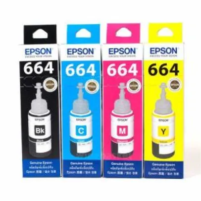 Kit 4 Refil Tinta Epson T664 L110 L210 L355 Originais