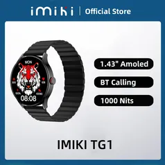 Smartwatch Imiki TG1 com Tela AMOLED, Ligações Por Bluetooth e 15 Dias de Bateria