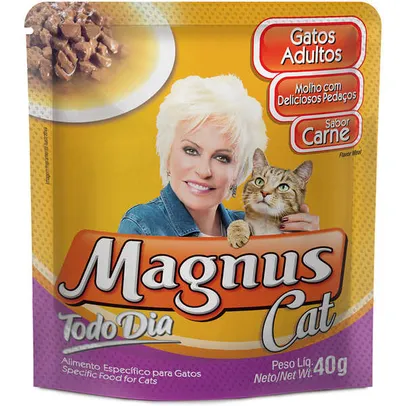 Ração Úmida Magnus Cat Todo Dia 40 g Carne para Gatos Adultos