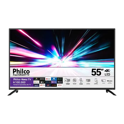 TV Smart Led 4K com 55 Polegas Philco PTV55G52R2C