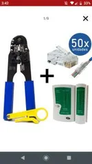 [FRETE PRIME] KIT Alicate de Crimpar 210c+ Testador de Cabos RJ45+50x| R$43