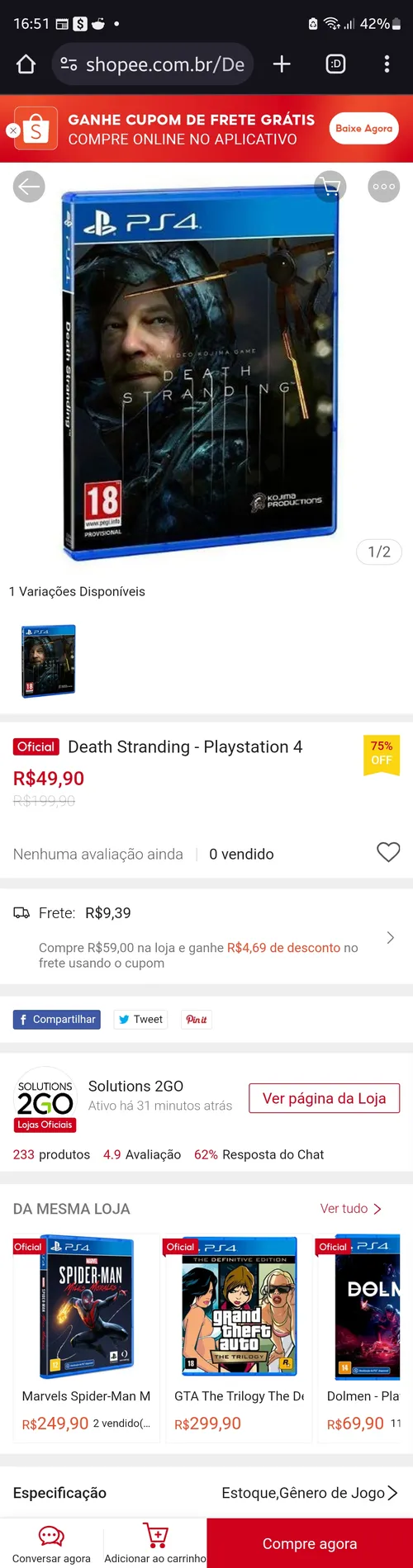 Imagem na descrição da promoção