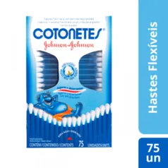 Hastes Flexíveis Cotonetes Johnson & Johnson com 75 unidades | R$2,33