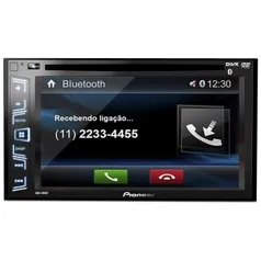 DVD Player Pioneer AVH-298BT 2 Din 6,2 Polegadas USB AUX AM FM Bluetooth Microfone