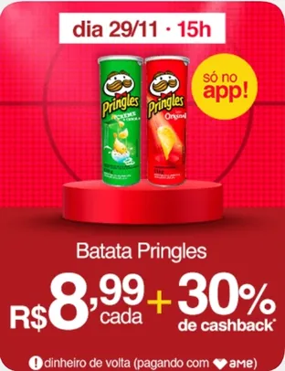 (APP/AME R$6,29 / SC AME R$5,48) Batata Pringles