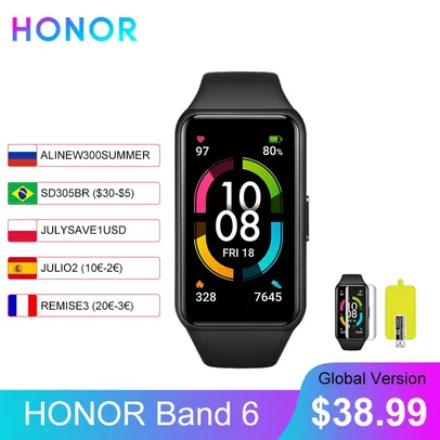 SmartWatch Honor Band 6 | Versão Global | R$195