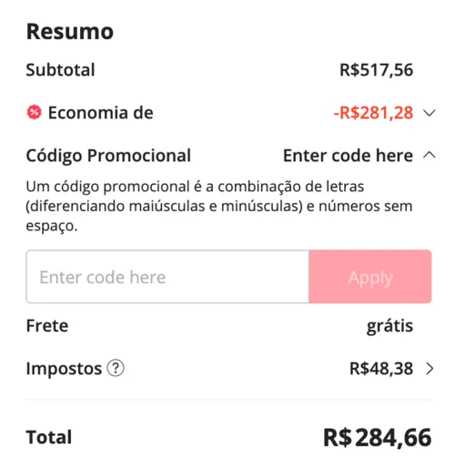 Imagem na descrição da promoção