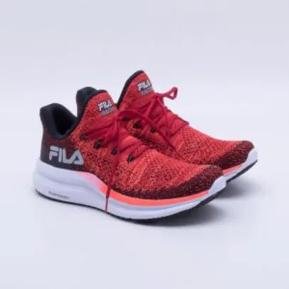 Tênis Fila Racer  Knit Energized Masculino Vermelho/Preto R$270