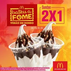 McDonald's Bateu a Fome (das 15h às 18h) - 2 Sundae pelo preço de 1