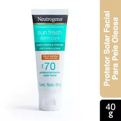 Protetor Solar Facial Neutrogena Sun Fresh Derm Care Pele Negra Fps 70 40g