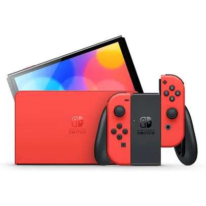 Console Nintendo Switch, Oled, 64GB, 1x Joy-con, Edição Especial Mario, Vermelho