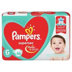 Fraldas Pampers Supercec G - 0,65 R$ a tira.