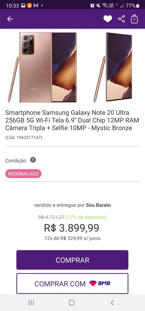 Imagem na descrição da promoção