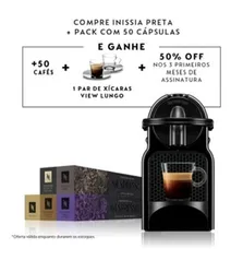 Nespresso Inissia 110v + 100 Cápsulas de Café + 1 Par de Xícaras 