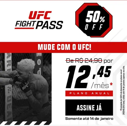 UFC Fight Pass com 50% de desconto no plano anual 