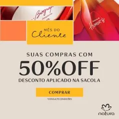 50% OFF em produtos Natura