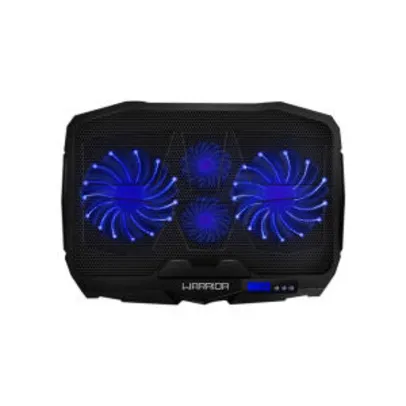 [AME por 134,58] Cooler para Notebook Ingvar Gamer com LED Azul e 4 Ventoinhas Warrior - R$135