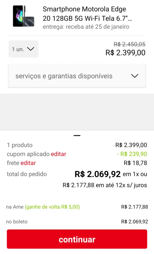 Imagem na descrição da promoção