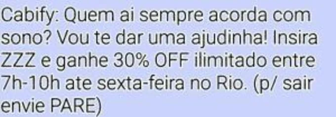 30% cabify RJ