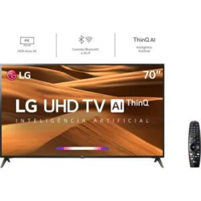 (4204 com AME) Smart TV LED 70'' LG 70UM7370 Ultra HD Thinq AI Conversor Digital Integrado 3 HDMI 2 USB Wi-Fi