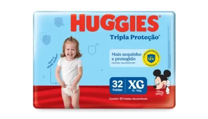 [LV4 + Cupom 1ª Compra] Fralda Huggies Tripla Proteção XG