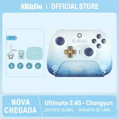 [Taxa Inclusa] Controle Sem Fio 8BitDo Ultimate com Dock para PC com Windows, Android, Steam Deck e Apple - Chongyun Edition (oficialmente licenciado)