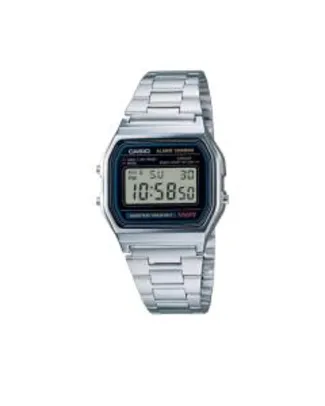 Relógio Unissex Casio Digital Resistente à Água - A158WA-1DF Prata | R$120