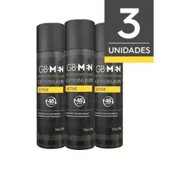 Kit Desodorante Aerosol Giovanna Baby GB Men Active 150ml - 3un | R$30