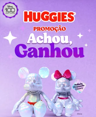 Promoção Huggies achou ganhou - Pelúcias Disney 