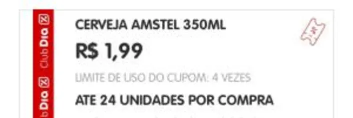 Cerveja Amstel 350ml por R$ 1,99