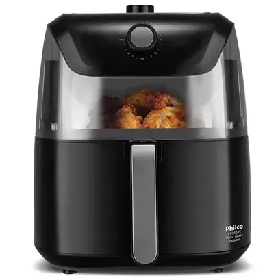 Fritadeira Elétrica Sem Óleo Air Fryer Philco PFR55PI Visor Glass 7L – Preta/Inox 220V