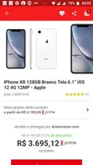 iPhone XR 128GB Branco Tela 6.1” iOS 12 4G 12MP - Apple R$3246